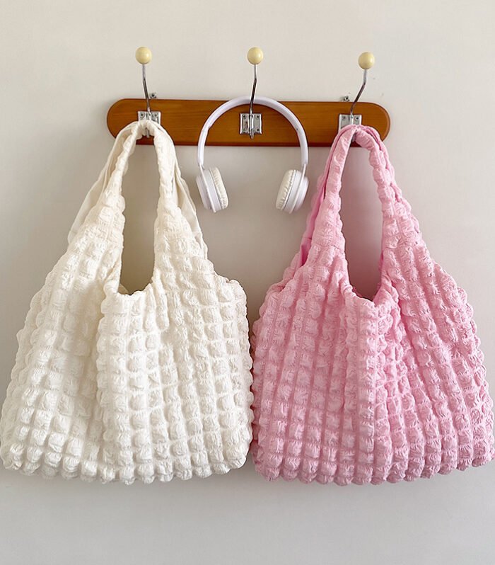 Cute Pleated Puff Shouder Bag Women Large-capacity Cloud Armpit Bag Winter Fashion Handbags Girls