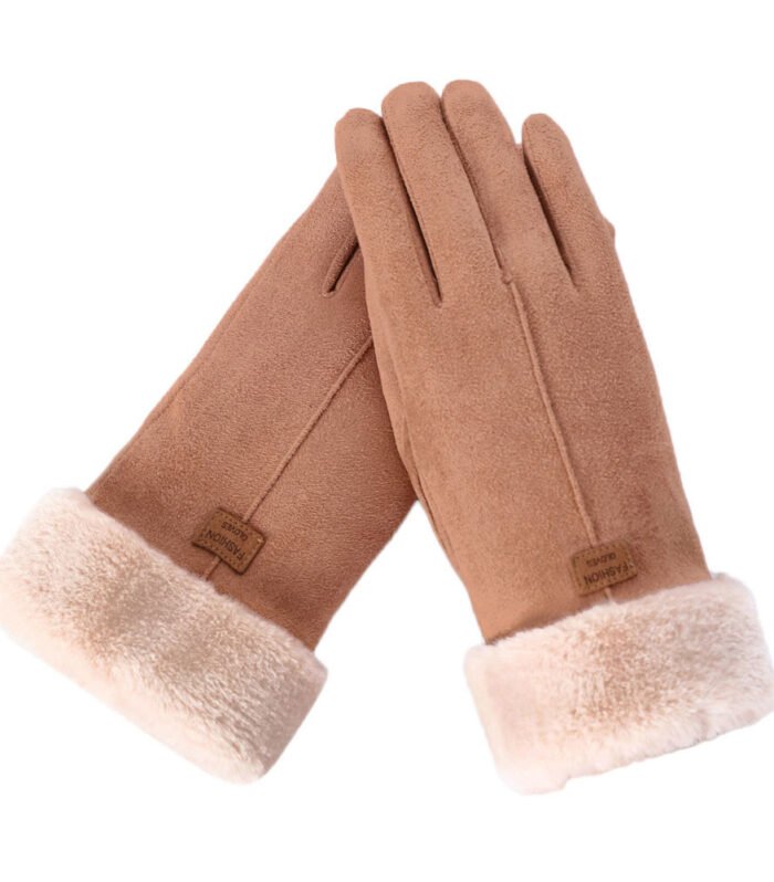 Women's Winter Velvet Riding Suede Gloves