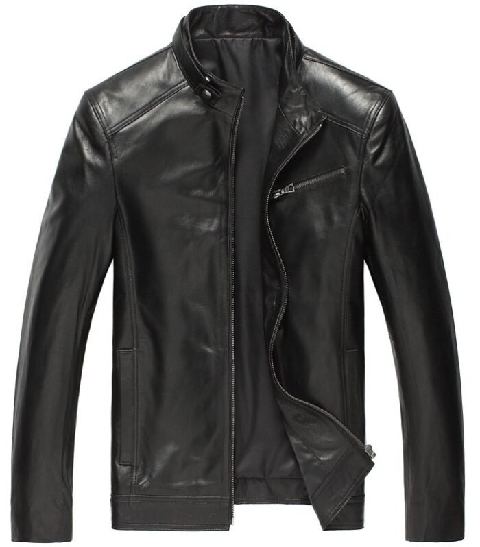 Men's leather leather jacket