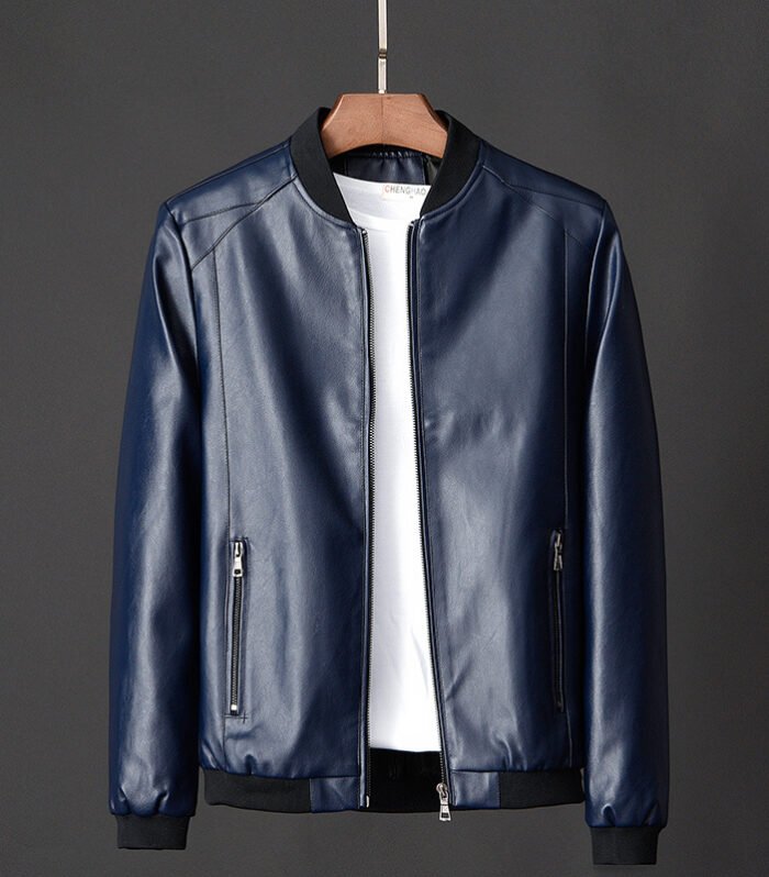Leather jacket slim men's leather jacket