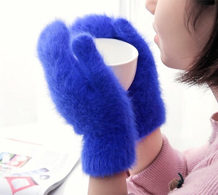 Angora Wool Women's Winter Gloves